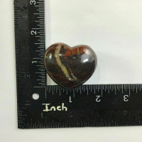 Natural Brecciated Jasper Puffed Heart 44mm 1903-035 Red Polished Stone