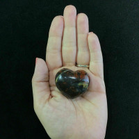 Natural Brecciated Jasper Puffed Heart 44mm 1903-035 Red Polished Stone