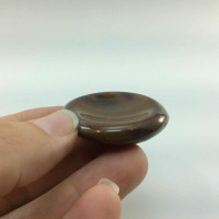 MeldedMind Agate Thumb Indentation Palm Stone 1.72in Polished Crystal 170345
