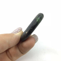 Green Black Zoisite Palm Smooth Stone 180624 44mm Crystal Mineral Specimen