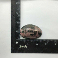 Rhodonite Smooth Palm Stone 180605 60mm Manganese Pink Black Metaphysical