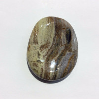 MeldedMind Silver Lace Jasper Thumb Palm 1.89in Natural Brown Crystal 170902