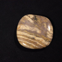 MeldedMind Silver Lace Jasper Palm Stone 1.81in Natural Brown Crystal 171012