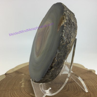 MeldedMind Agate Sliced Slab 4.72in One Side Polished Gemstone 025