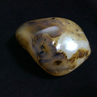 Agate Massage Therapy Stone 9.1oz 161003 Brown Tan Chalcedony Crystal Mineral