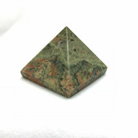 MeldedMind Polished Unakite Pyramid 1.10in Natural Pink Green Crystal 180502