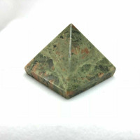 MeldedMind Polished Unakite Pyramid 1.10in Natural Pink Green Crystal 180502