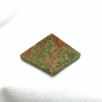 MeldedMind Polished Unakite Pyramid 1.14in Natural Pink Green Crystal 180506