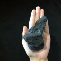 MeldedMind Unpolished Rough Shungite Specimen 4.38in Natural Black Stone 180104