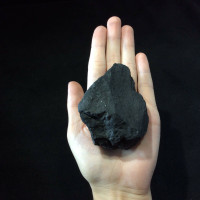 MeldedMind Unpolished Rough Shungite Specimen 3.13in Natural Black Stone 180103