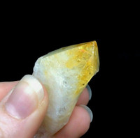 Natural Rough Citrine Point #15 Crystal Mineral Specimen Orange White
