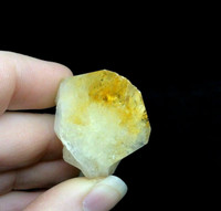 Natural Rough Citrine Point #15 Crystal Mineral Specimen Orange White