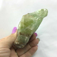 MeldedMind Rough Green Calcite Specimen 4.23in Natural Green Crystal 180782