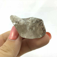 Amphibole Quartz Crystal Specimen 180604 33mm Polished Large Palm Stone Crystal