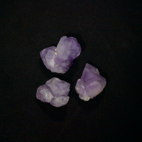 MeldedMind Set of 3 Phantom Amethyst Specimens Natural Purple Crystal 170809