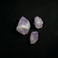 MeldedMind Set of 3 Phantom Amethyst Specimens Natural Purple Crystal 170806