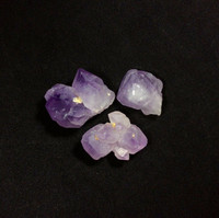 MeldedMind Set of 3 Phantom Amethyst Specimens Natural Purple Crystal 170813