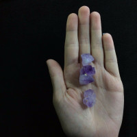 MeldedMind Set of 3 Phantom Amethyst Specimens Natural Purple Crystal 170813