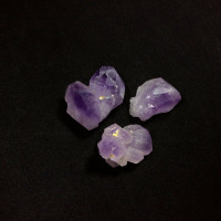 MeldedMind Set of 3 Phantom Amethyst Specimens Natural Purple Crystal 170813