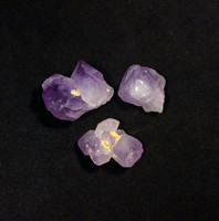 MeldedMind Set of 3 Phantom Amethyst Specimens Natural Purple Crystal 170813