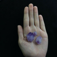 MeldedMind Set of 3 Phantom Amethyst Specimens Natural Purple Crystal 170814