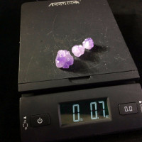 MeldedMind Set of 3 Phantom Amethyst Specimens Natural Purple Crystal 170805