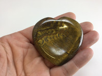 One (1) Golden Tiger's Eye Heart Thumb Palm Stone Pocket Energy 769