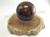 98mm Polished Natural Mahogany Obsidian Sphere Comes with Clear Stand