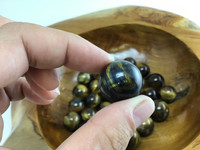 Mini Natural Polished Golden Tiger's Eye Stone Spheres in 2 sizes, 19mm & 23mm