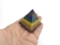 ONE Bonded Point Chakra Stone Pyramid 2 inch Metaphysical Crystal