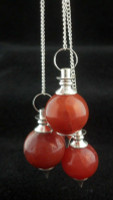 One (1) Carnelian Sphere Pendulum Metaphysical Crystal Healing Card&Bag