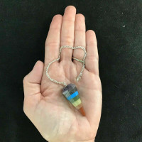 One (1) Bonded Point Chakra Stone Pendulum Metaphysical Crystal Healing