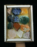 Rough Natural 12 Stone Specimen Set Sodalite Jaspis Quartz Jasper Calcite