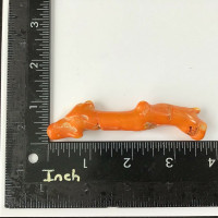 Dyed Orange Coral Branch Bead Pendant 94mm 181110 Drilled Hole Jewelry 