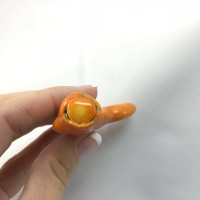 Dyed Orange Coral Branch Bead Pendant 75mm 181106 Drilled Hole Jewelry