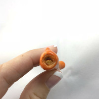 Dyed Orange Coral Branch Bead Pendant 77mm 181105 Drilled Hole Jewelry