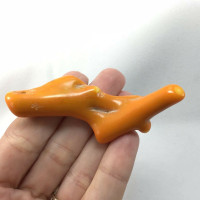 Dyed Orange Coral Branch Bead Pendant 82mm 181103 Drilled Hole Jewelry