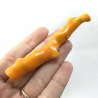 MeldedMind Dyed Orange Coral Branch Bead Pendant 3.82in Drilled Hole 181104