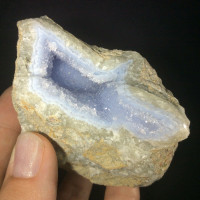 MeldedMind Blue Chalcedony with Druzy Specimen 4.80in Blue Crystal 180349