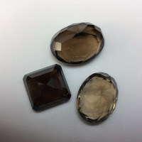 Three (3) Faceted Smoky Quartz Cabochon 170905 Gentle Harmonizer Metaphysical