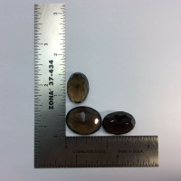 Three (3) Faceted Smoky Quartz Cabochon 170903 Gentle Harmonizer Metaphysical