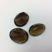 Three (3) Faceted Smoky Quartz Cabochon 170906 Gentle Harmonizer Metaphysical