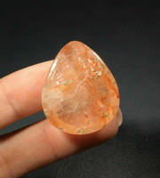 Small Sunstone Cabochon 25mm 171003 Orange Pear Gemstone Jewelry 