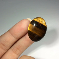 Golden Tiger's Eye Stone Cabochons Pair 171006 Oval 25mm Each Luster Sheen