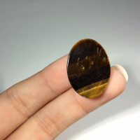 Golden Tiger's Eye Stone Cabochons Pair 171006 Oval 25mm Each Luster Sheen