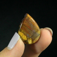 Teardrop Golden Tiger's Eye Stone Cabochon 170802 Brown Yellow Sheen Jewelry