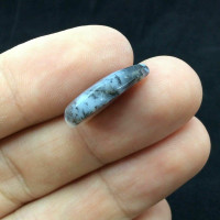 Teardrop Dendritic Opal Cabochon 170803 Stone Black White Specimen Jewelry