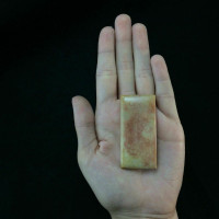 Rectangular Agatized Fossil Coral Cabochon 170807 Red Yellow Gemstone Jewelry 