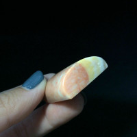 Rectangular Agatized Fossil Coral Cabochon 170805 Red Yellow Gemstone Jewelry 