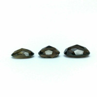 Three (3) Faceted Smoky Quartz Cabochon 170909 Oval Gemstone Jewelry